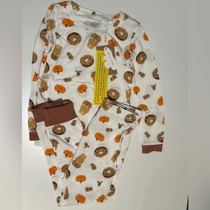 Angel Dear Pumpkin and Donut Print Pajama Set